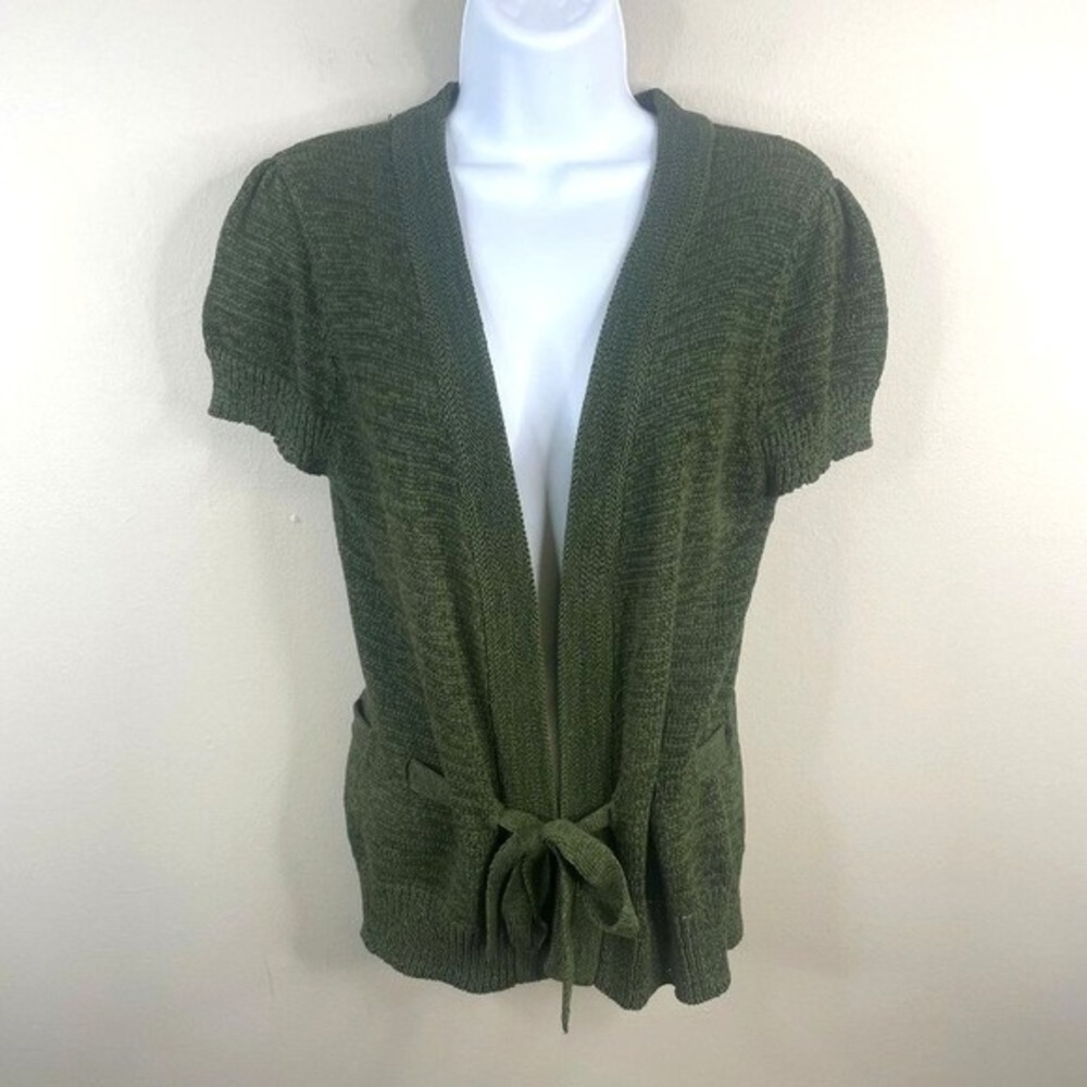 Cottagecore Belted Sweater Large Green Minimalist Neutral Fairy Goblin Cardigan